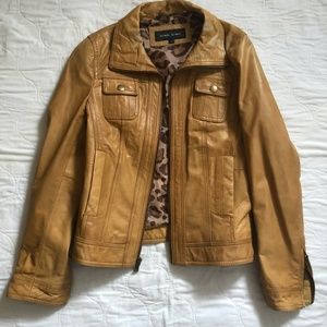 Black Rivet Genuine Leather Jacket, Size M